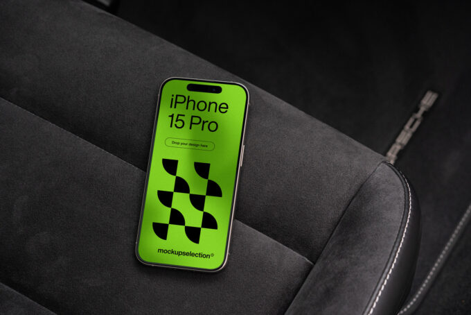 iPhone 15 Pro Inside Porsche 911 Interior Mockup