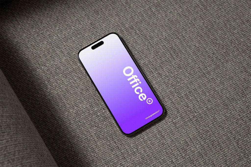 iPhone 15 Pro Office Scene Mockup